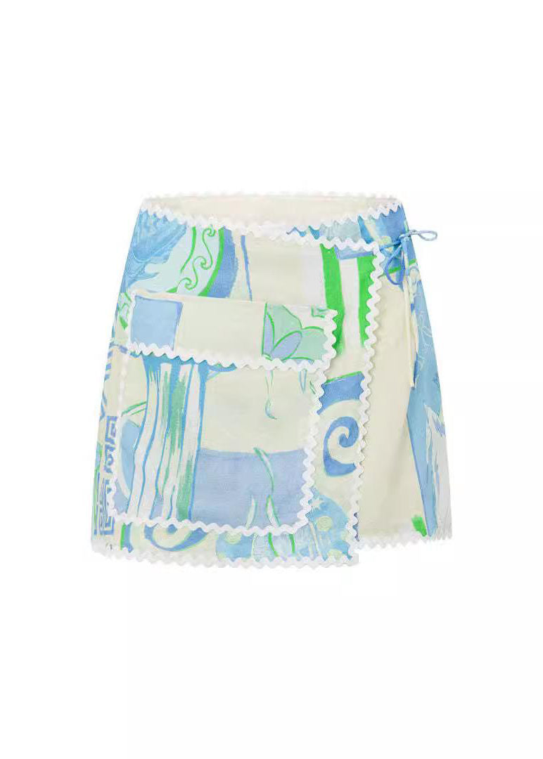 Two Tie Shirts Beige Pan Collar And Peter Skirts Waist Fashion