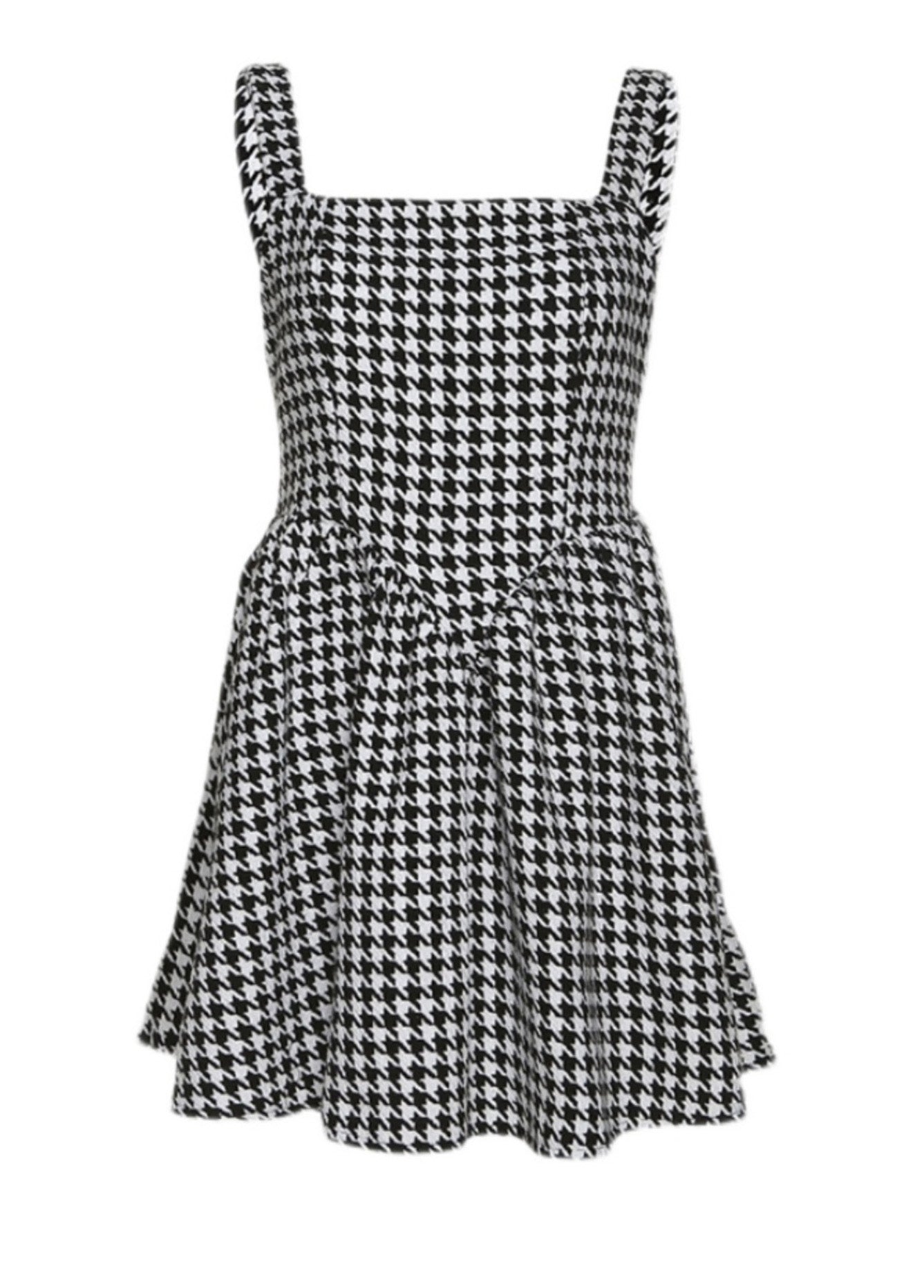 Black Spaghetti Summer Dress Cotton Strap Fashion Plaid