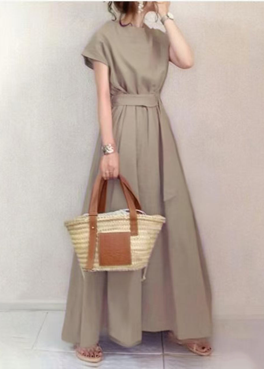 Large Cotton Exra Hem Ankle Tunic Dress Fashion Summer Lavender