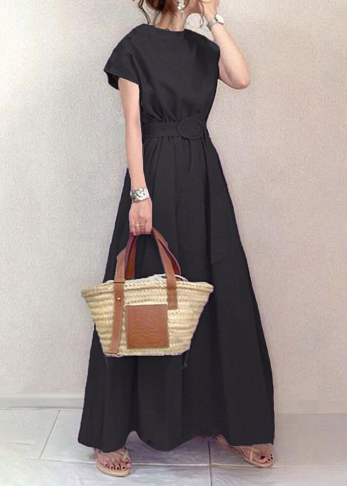 Large Cotton Exra Hem Ankle Tunic Dress Fashion Summer Lavender