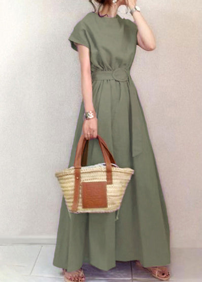 Large Cotton Exra Hem Ankle Tunic Dress Fashion Summer Lavender