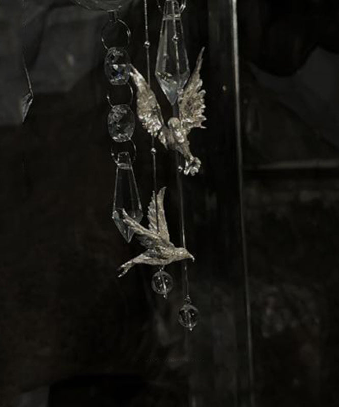 Bird Silver Sterling Fine Tassel Drop Little Earrings Silk