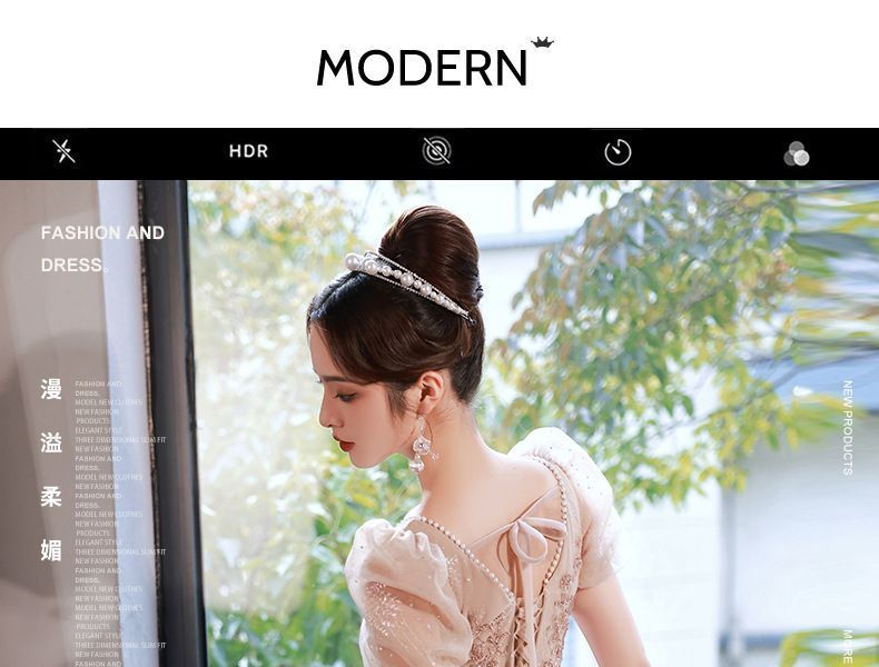 Puff-Sleeve Sequined Lace-Up Back A-Line Evening Gown (Various Designs)