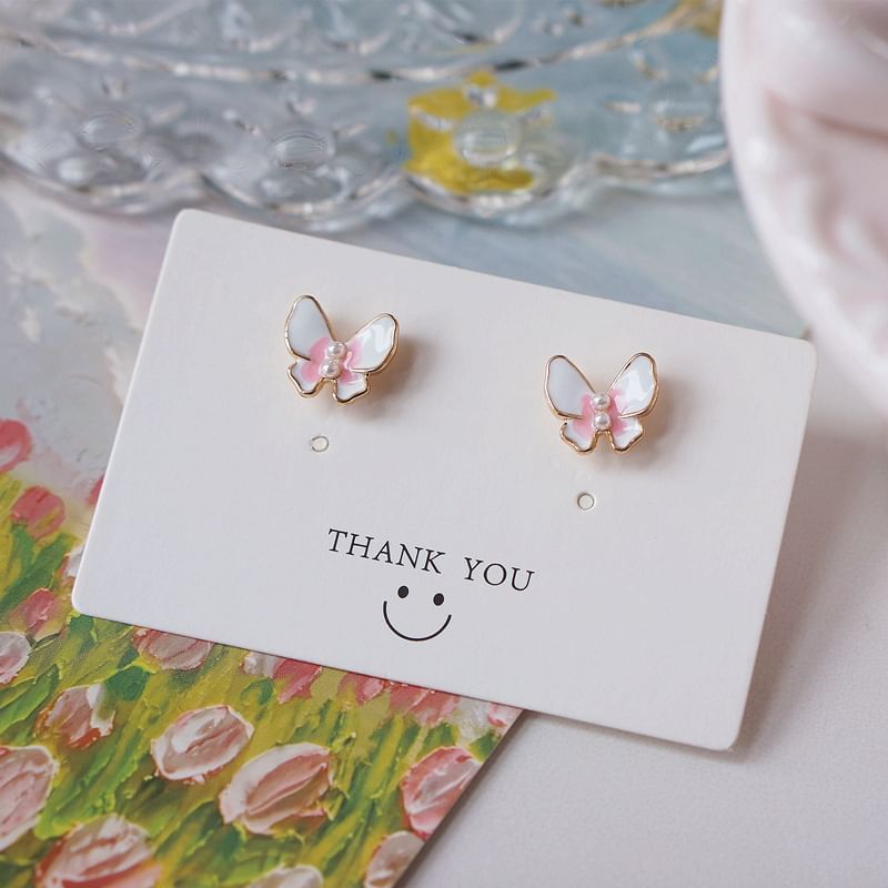 / Earring Butterfly Stud Alloy Floral