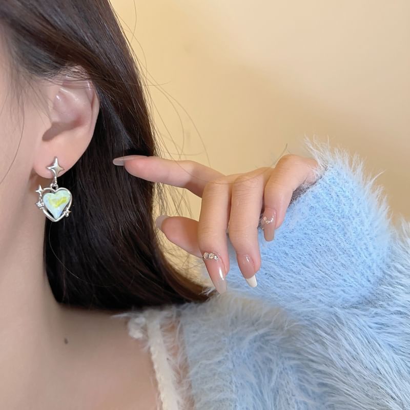 / On Heart Earring Drop Clip Star