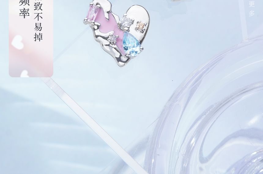 / Stud Sterling Silver Cuff Earring Ear Panel Heart