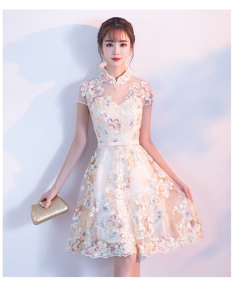 Floral Embroidered A-Line Qipao (Various Designs)