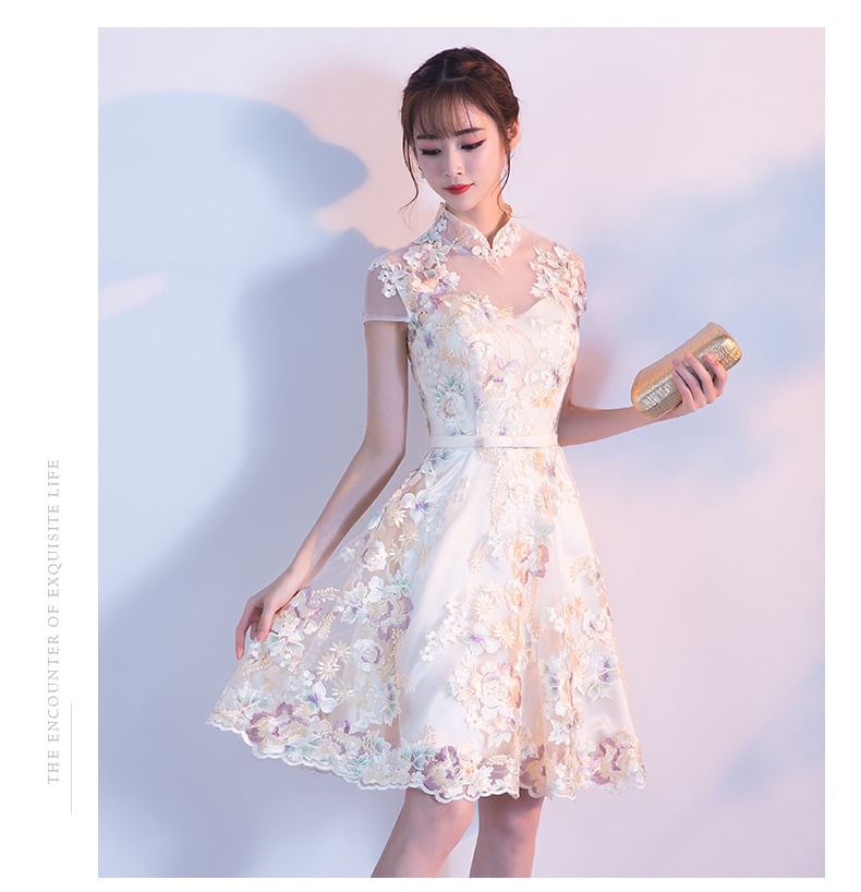 Floral Embroidered A-Line Qipao (Various Designs)