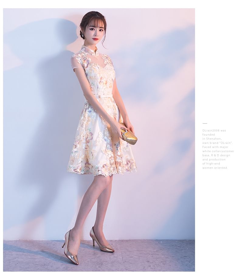 Floral Embroidered A-Line Qipao (Various Designs)