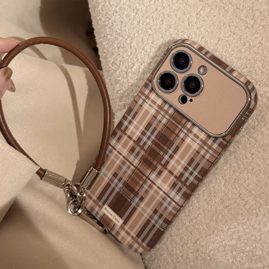 / Strap Phone Case Set Plaid