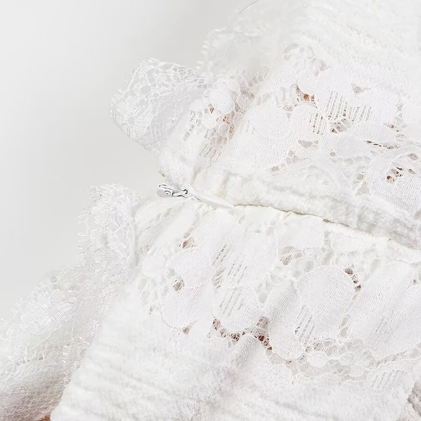 Off The Shoulder Long Sleeve Lace Mini Bodycon Dress / Sheath Evening Gown