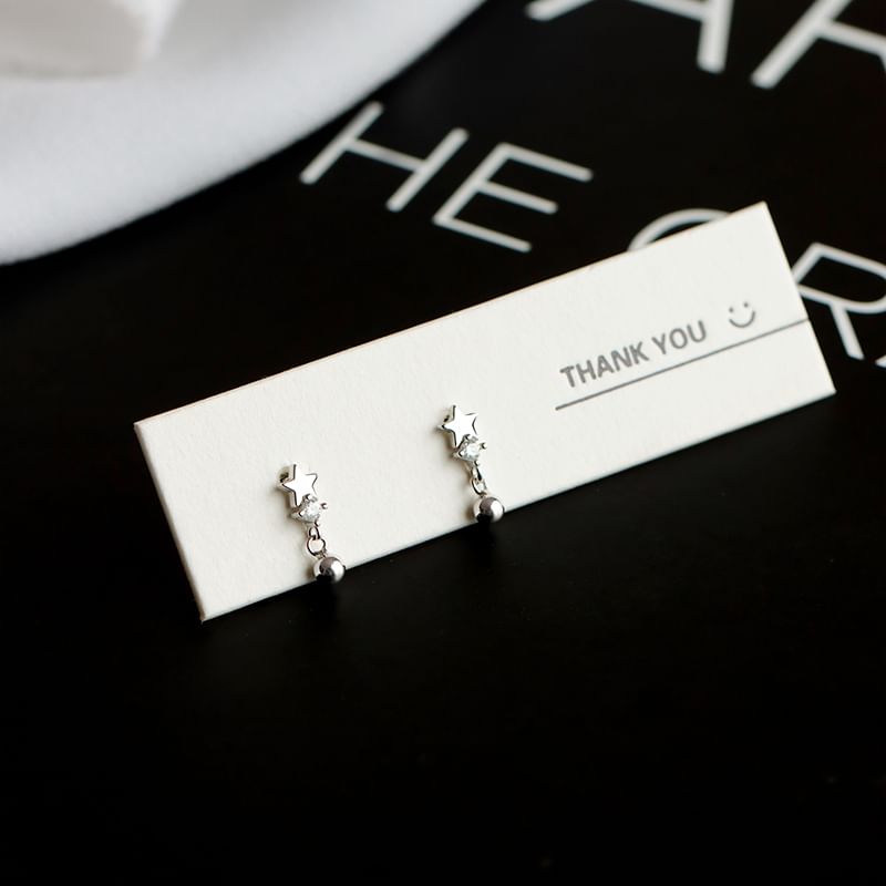 / Star Silver Ear Cuff Earring S925 Huggie Sterling