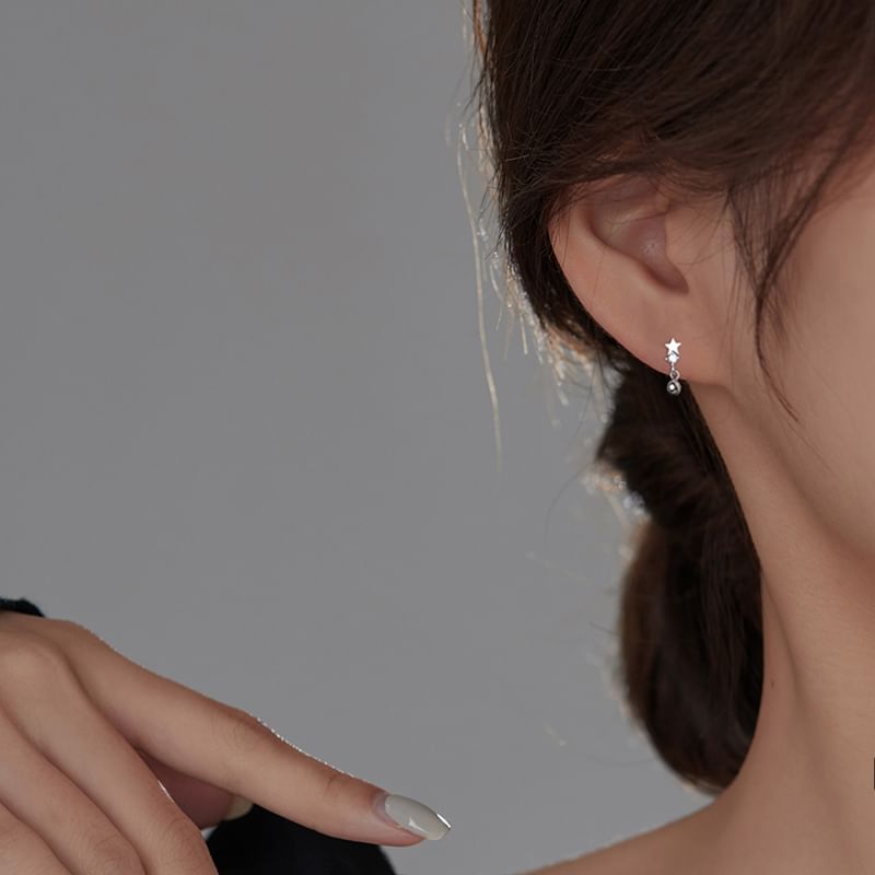 / Star Silver Ear Cuff Earring S925 Huggie Sterling