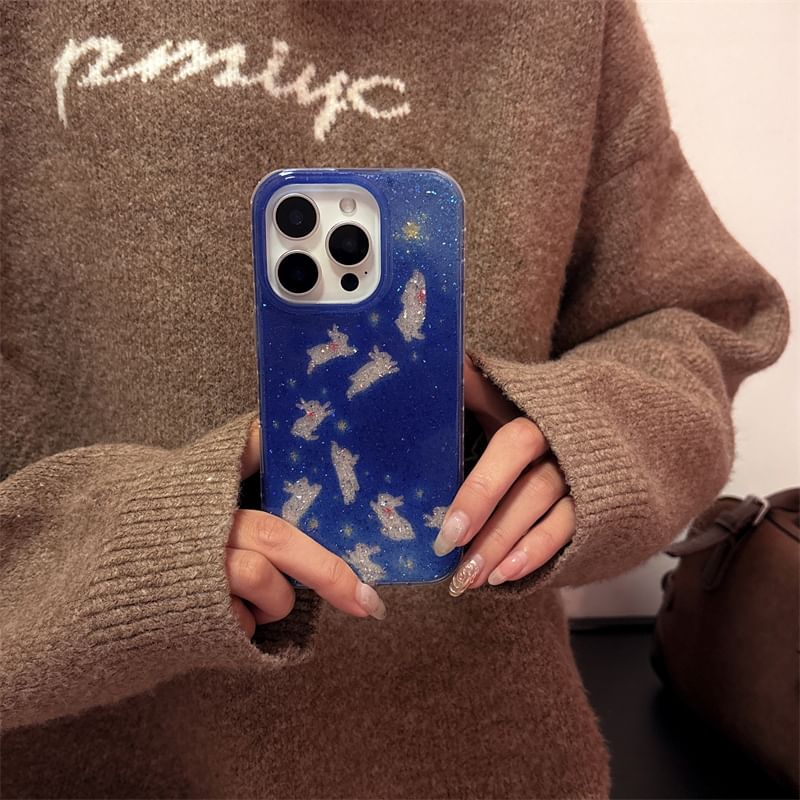 / Case Set Rabbit Strap Phone