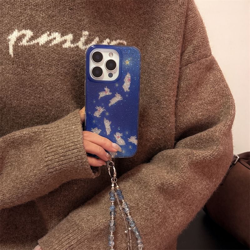 / Case Set Rabbit Strap Phone