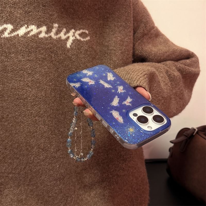 / Case Set Rabbit Strap Phone