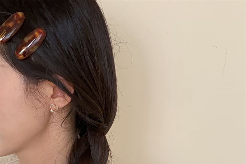 Silver Faux Stud 925 Pearl Heart Earring Sterling