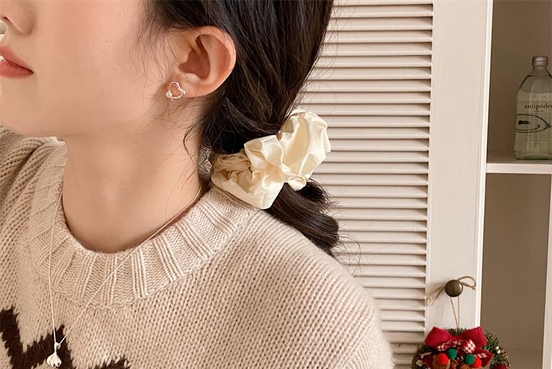 Silver Faux Stud 925 Pearl Heart Earring Sterling