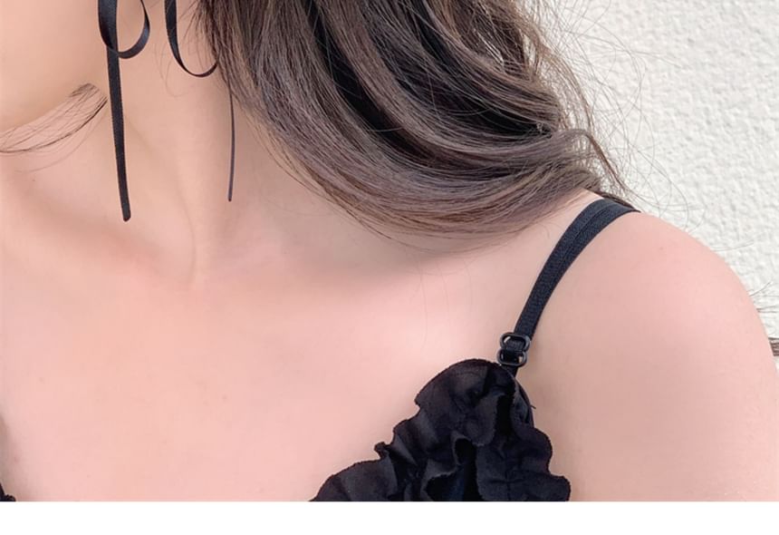 Ribbon Flower Earring Stud