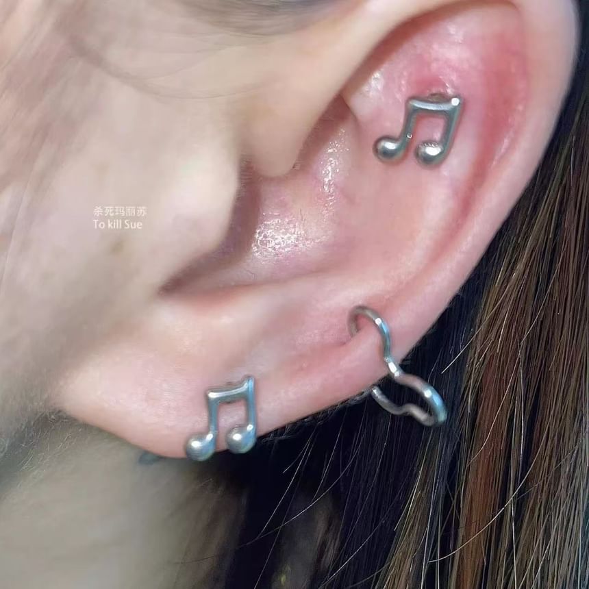 Stud Music Earring Note