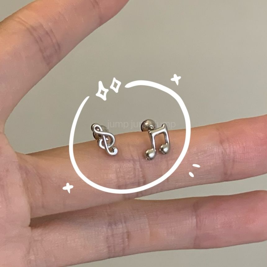 Stud Music Earring Note