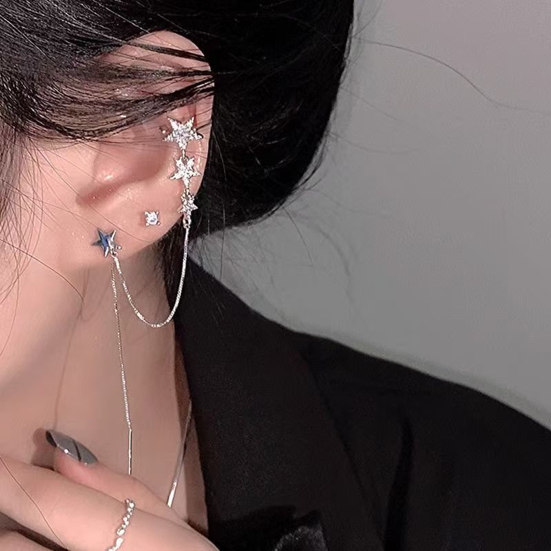 Earring Chained Cuff Star