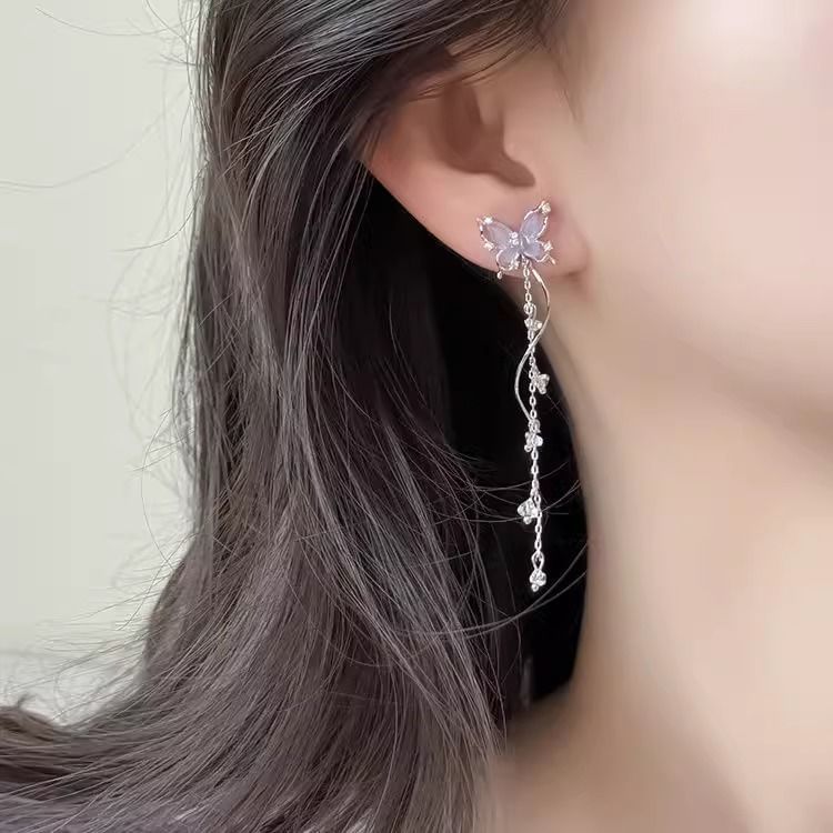 Earring Butterfly Alloy Dangle