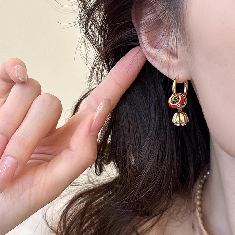 Alloy Earring Drop Lotus