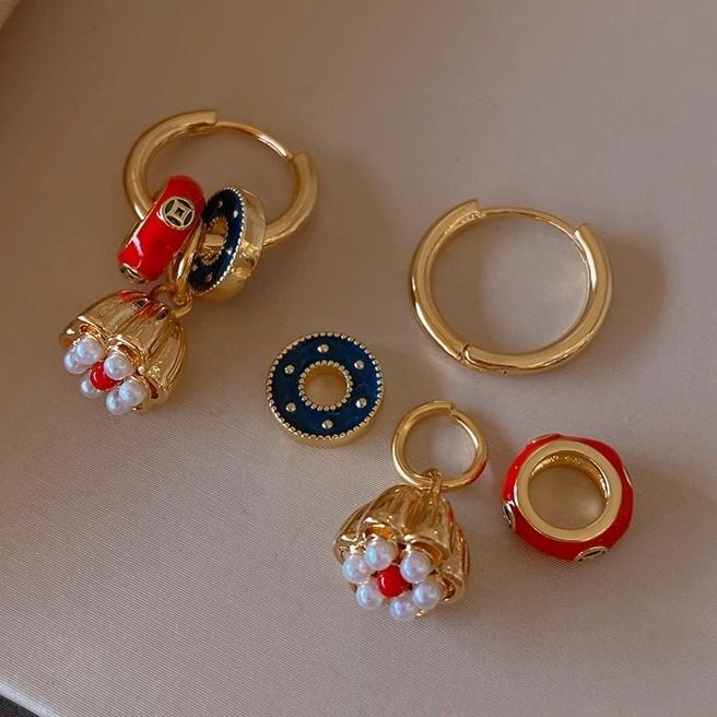 Alloy Earring Drop Lotus