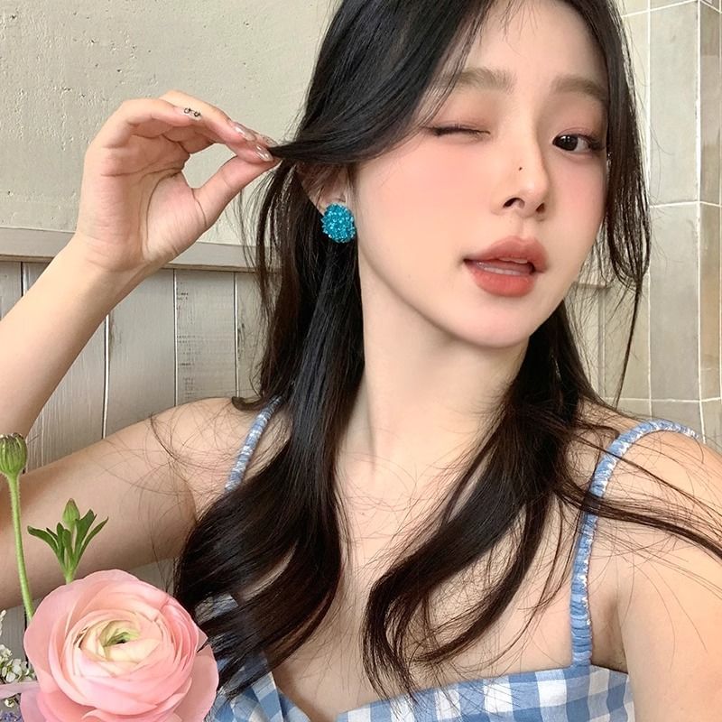 Earring Stud Rhinestone Alloy