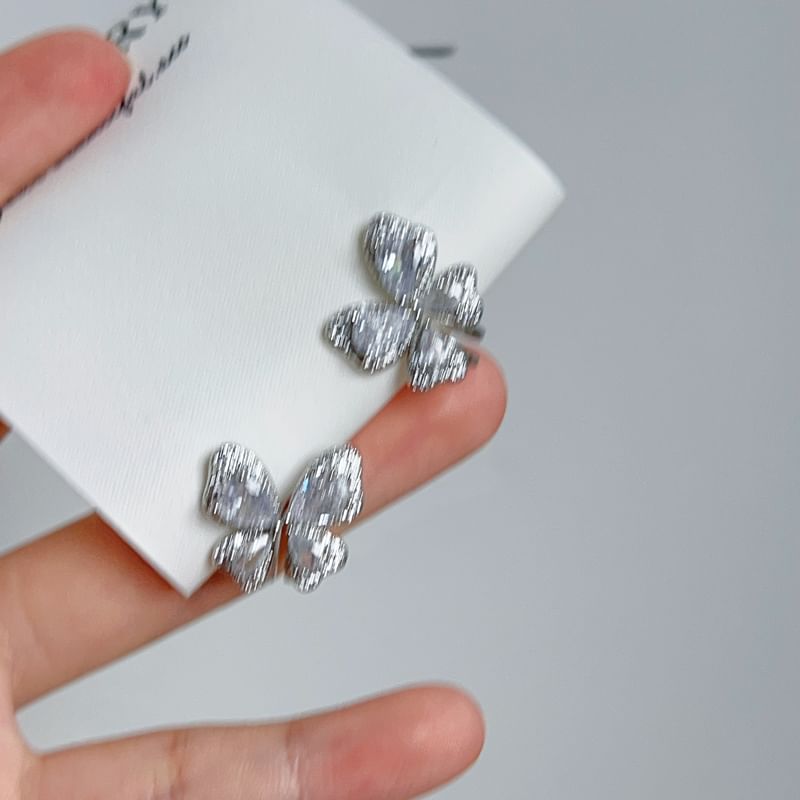 Butterfly Rhinestone Stud Earring