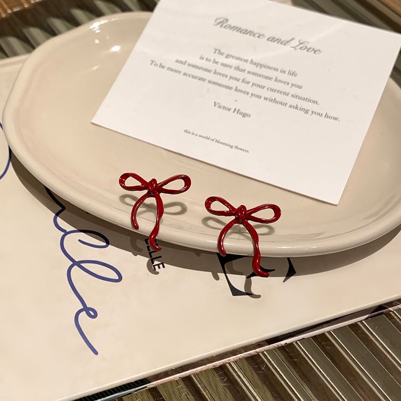 Earring Silver Sterling 925 Stud Bowknot