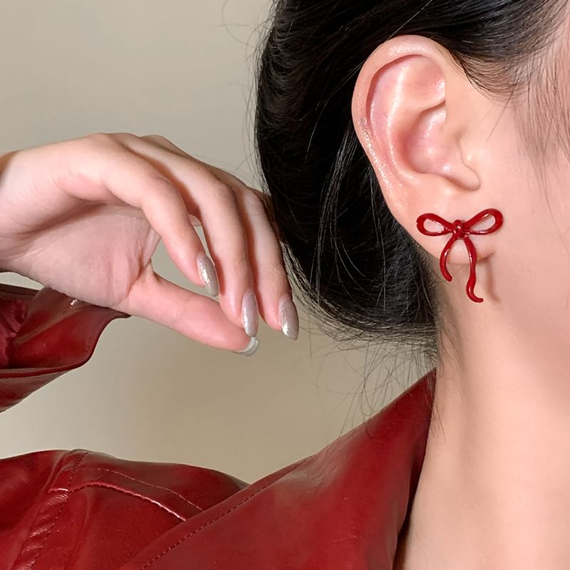 Earring Silver Sterling 925 Stud Bowknot