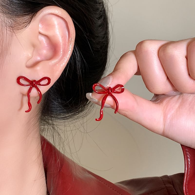 Earring Silver Sterling 925 Stud Bowknot