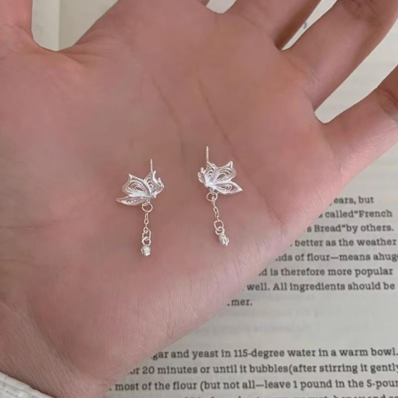 Alloy Butterfly Drop Earring
