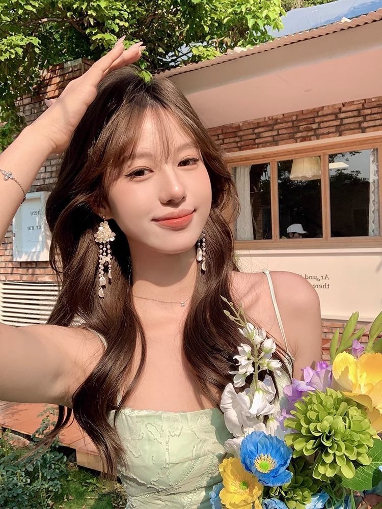 Alloy Floral Fringed Earring