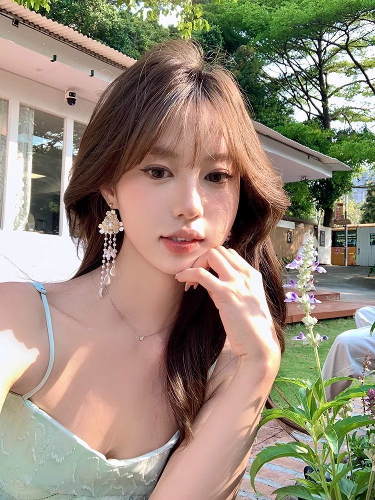 Alloy Floral Fringed Earring