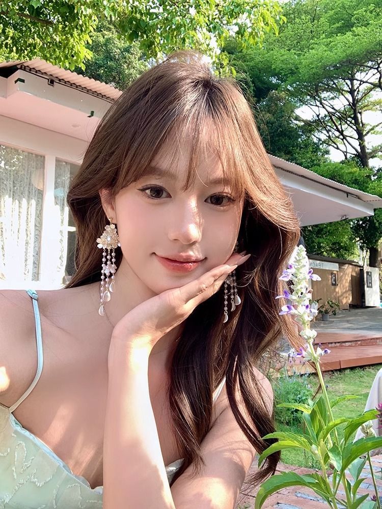 Alloy Floral Fringed Earring