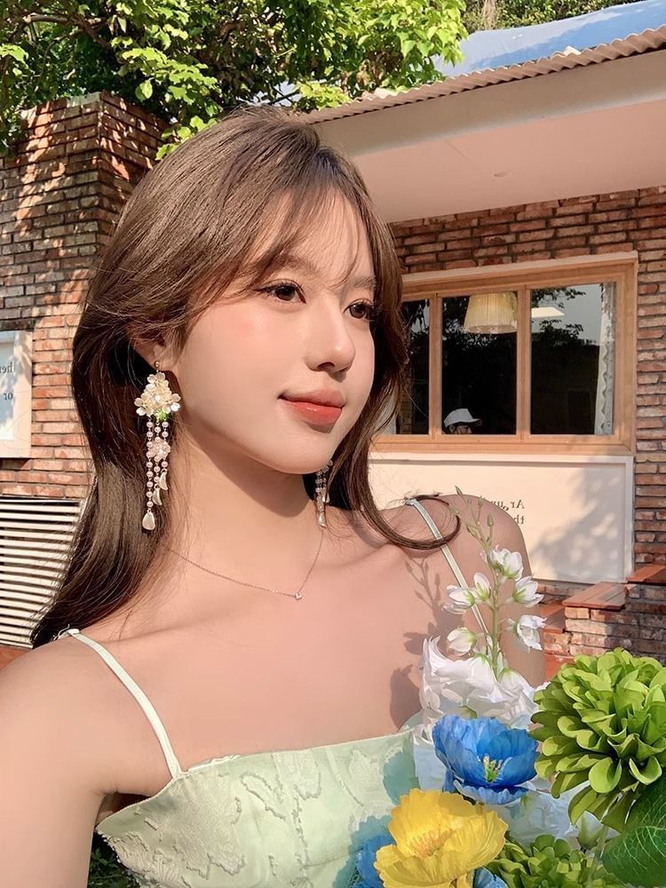 Alloy Floral Fringed Earring