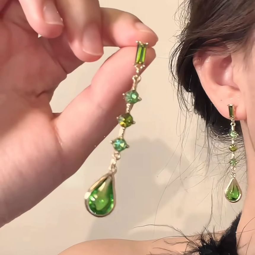 Alloy Faux Droplet Dangle Earring Crystal