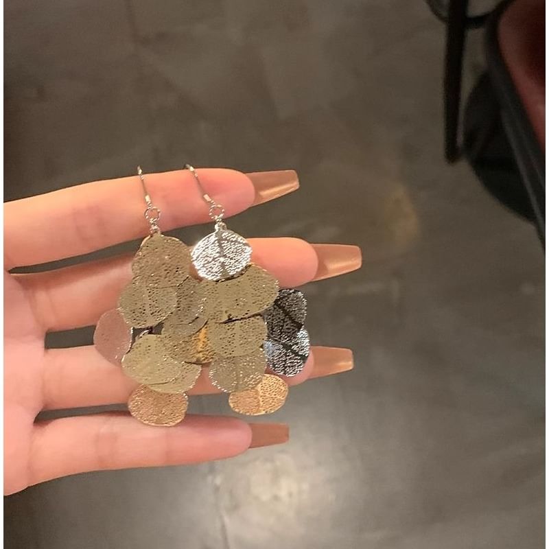 Earring Alloy Leaf Chandelier