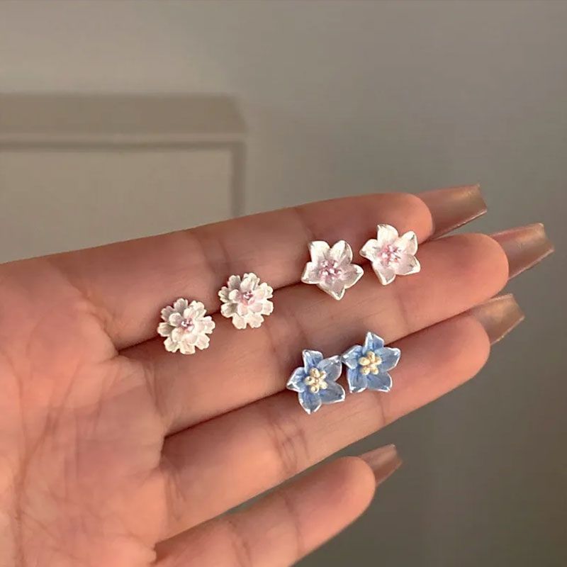 Designs) Stud Earring 3 Alloy of Set (Various Pairs: Floral