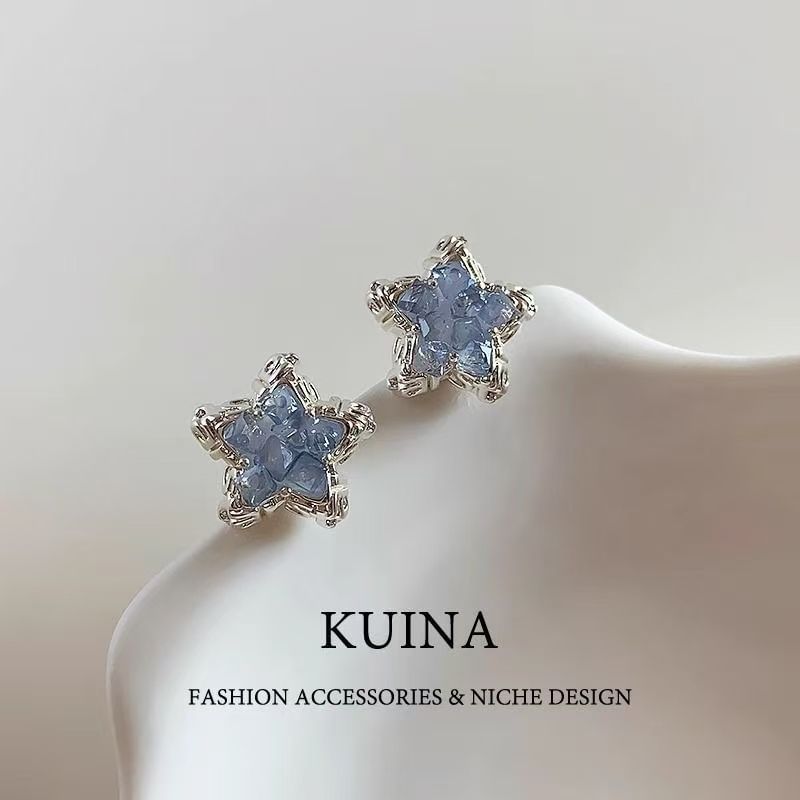 Star Earring Faux Stud Alloy Crystal