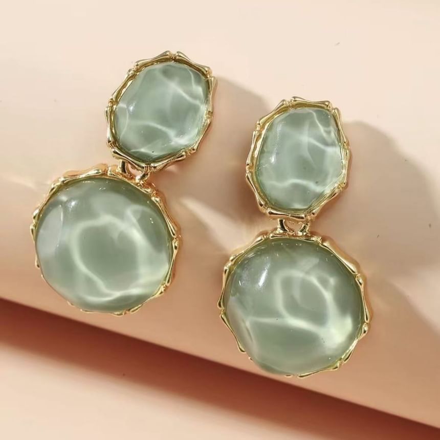 Earring Asymmetrical Drop Alloy Ripple