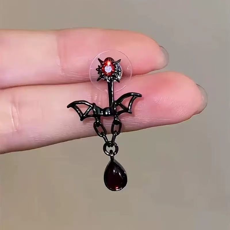 Bat Earring Alloy Rhinestone Dangle