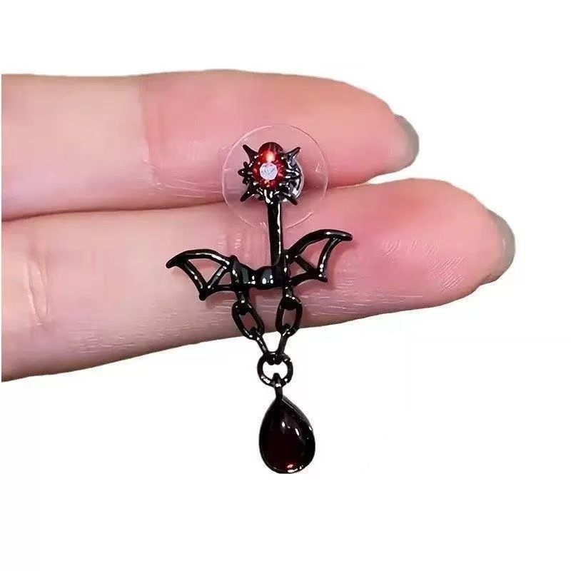 Bat Earring Alloy Rhinestone Dangle