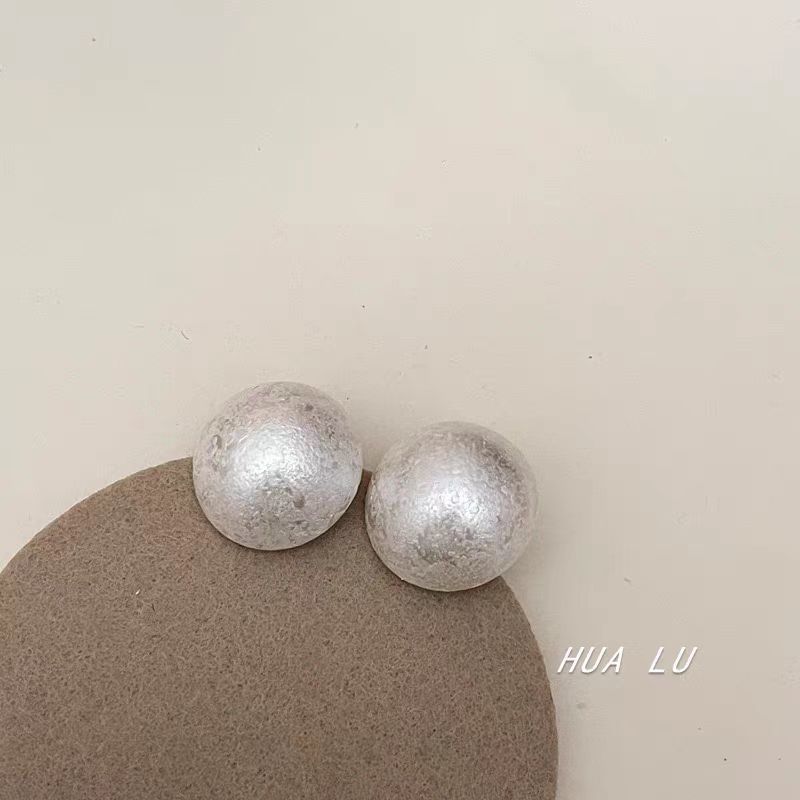 Stud Brushed Bead Earring Alloy