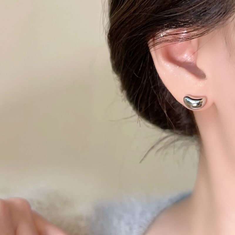 Stud Silver Bean Earring 925 Sterling