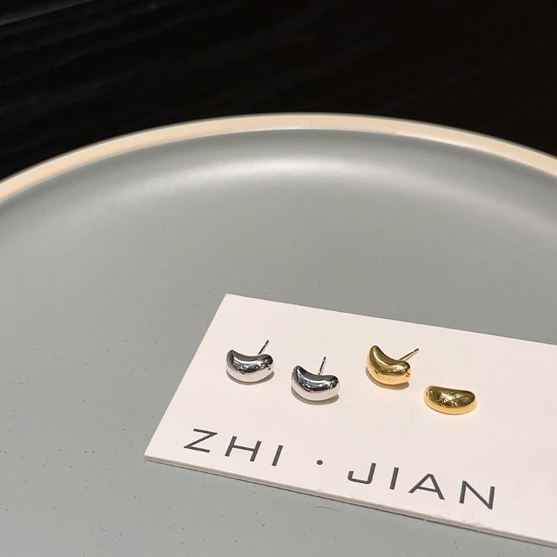 Stud Silver Bean Earring 925 Sterling