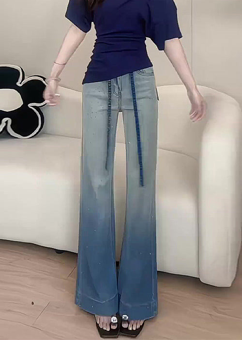 Color New Wide Fall Pants Gradient Zircon Denim Leg